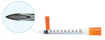 EasyTouch® U-100 Insulin Syringes, 0.5 cc,  30G  x 5/16"