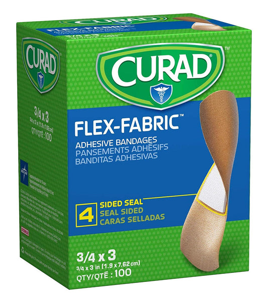 CURAD Fabric Adhesive Bandages, 3/4" x 3"