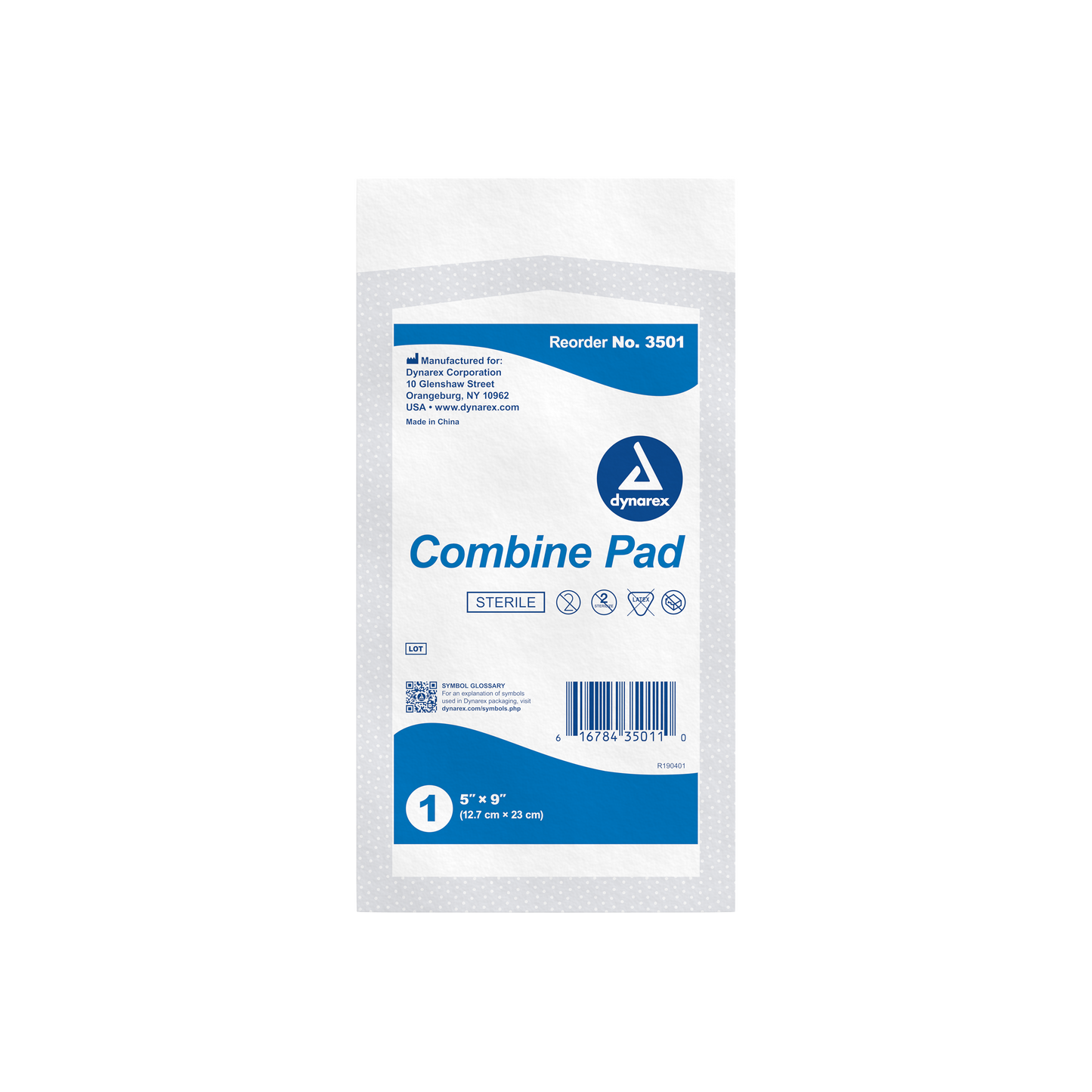 Combine Pads, 5" x 9", 1/pouch, Sterile