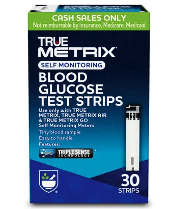 TRUE Metrix® Blood Glucose Test Strips, 30ct, Cash Only