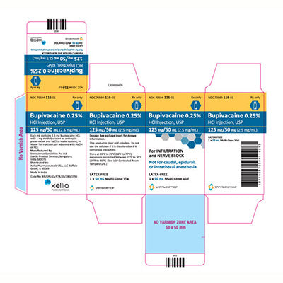 Bupivacaine HCL 0.25% 2.5mg/mL MDV 50mL Vial