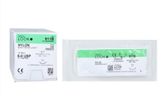 Look/Div Surgical Specialties Suture, Nylon Monofilament, 6-0, 10", Needle C-17