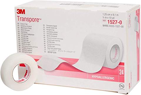 3M™ Transpore™ Surgical Tape, Bi-Directional Tear, 1/2" x 10 yds