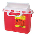 BD™ Patient/Exam Room Sharps Collector, 5.4qt, Counterbalanced Door, Red