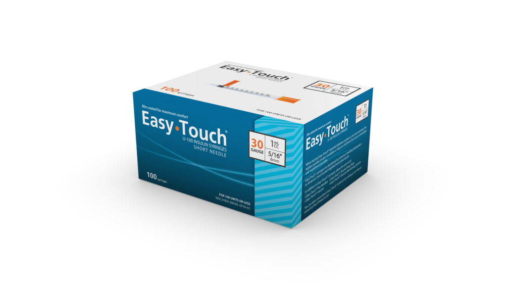 EasyTouch® U-100 Insulin Syringes, 1cc,  30G  x 5/16"