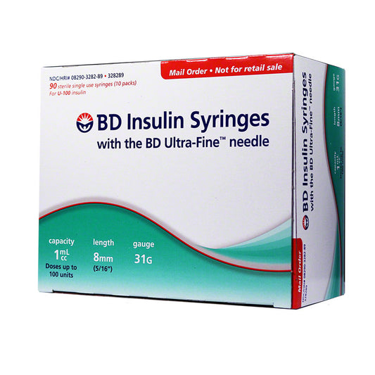 BD™ Ultra-Fine™ Short Needle Insulin Syringe, 1 cc, 31 G x 8 mm