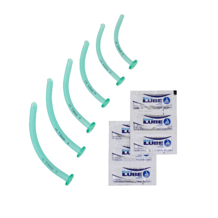 Dynarex Nasopharyngeal Airway, 6pc + 6 Packs of Jelly (5.5, 6, 6.5, 7, 7.5, 8mm Sizes) (Products cannot be sold on Amazon.com or any other 3rd party site)