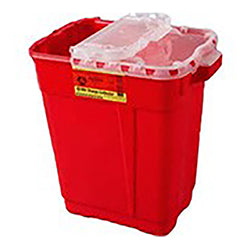 BD™ Extra-Large Sharps Collector, 9 gal, Clear Slide Top, Red