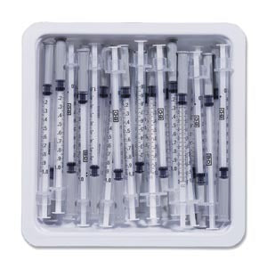 BD™ Allergist Tray w/Permanently Attached PrecisionGlide™ Needle, ½mL, 27g x3/8"