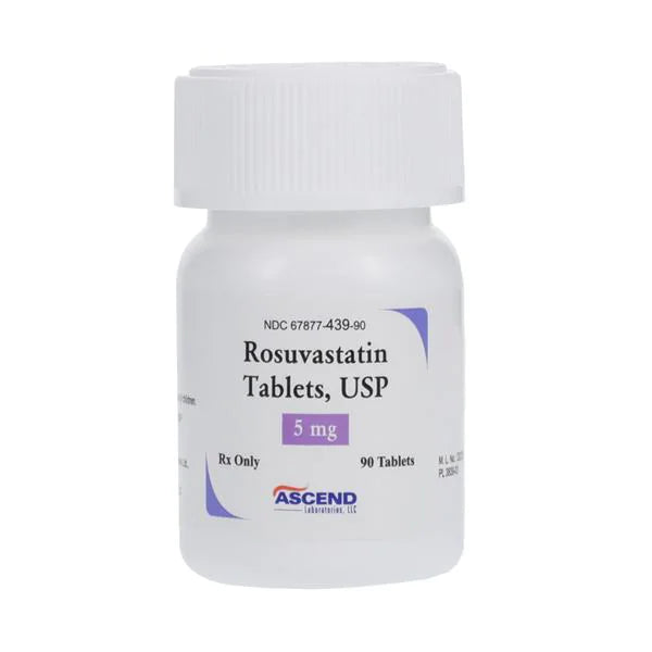 Rosuvastatin 5mg Tabs, 90ct Bottle