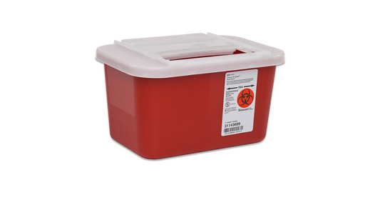 Sharps-A-Gator™ Multi-Purpose Sharps Container with Sliding Lid, 1 Gallon, Red