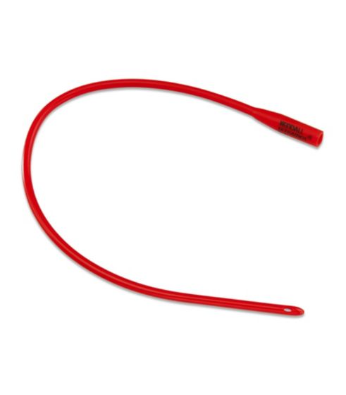 Dover™ Red Rubber Coudé Catheter with Hydrophilic Coating, 16", 16Fr