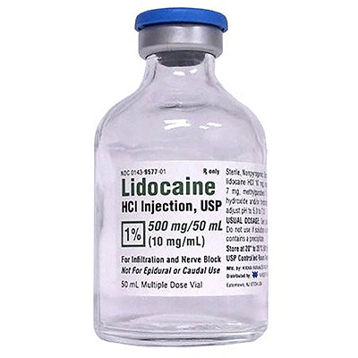 Lidocaine HCL 1% Injection USP, 10mg/mL, 10 x 50mL MDV