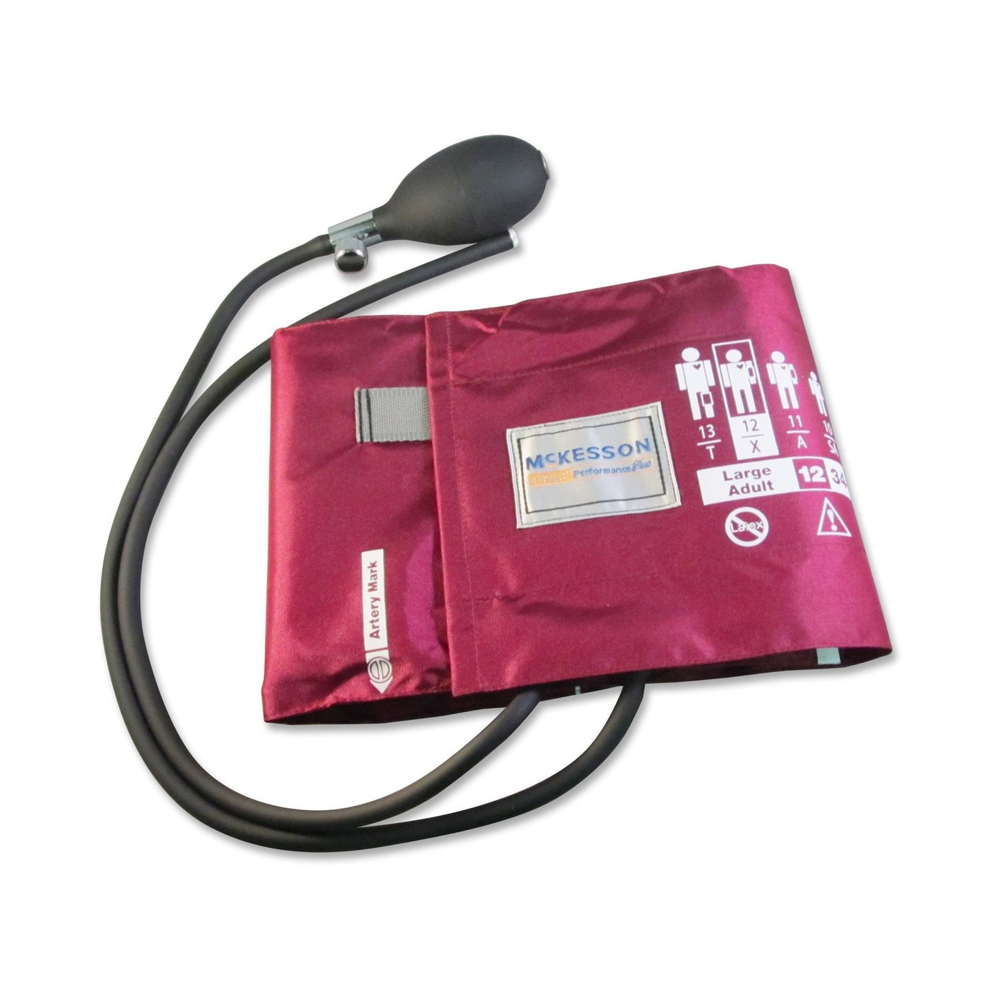 McKesson LUMEON™ Blood Pressure Cuff & Bulb, Large Adult 34-50 cm, Burgundy