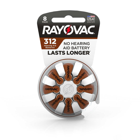 312 Rayovac 1.4V Zinc Air Battery, Brown