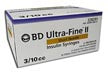 BD™ Ultra-Fine™ Short Needle Insulin Syringe, 3/10 cc, 31 G x 8 mm   90/bx