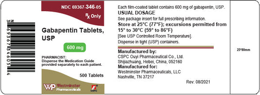 Gabapentin 600mg Tablets 500ct