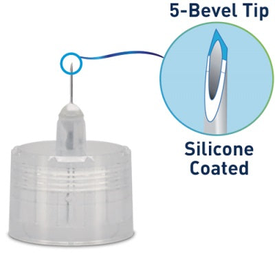 TRUEplus® Sterile, 5 Bevel Pen Needles, 32g, 4mm (5/32 inch)  (S8490)