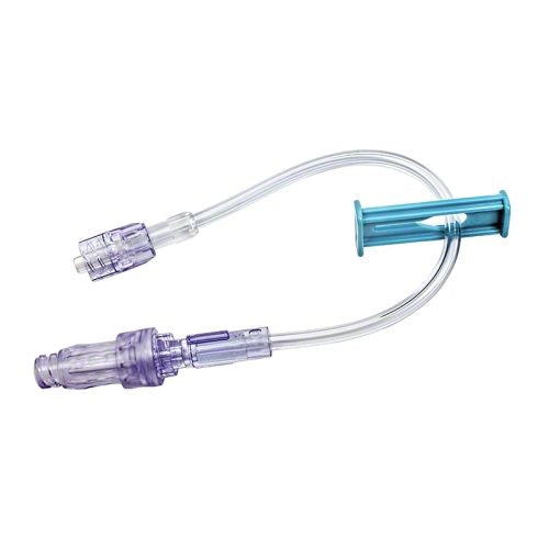 Standard Bore Extension Set w/Removable CARESITE Valve SPIN-LOCK® Connector, 0.5mL Priming Volume, 8" Length