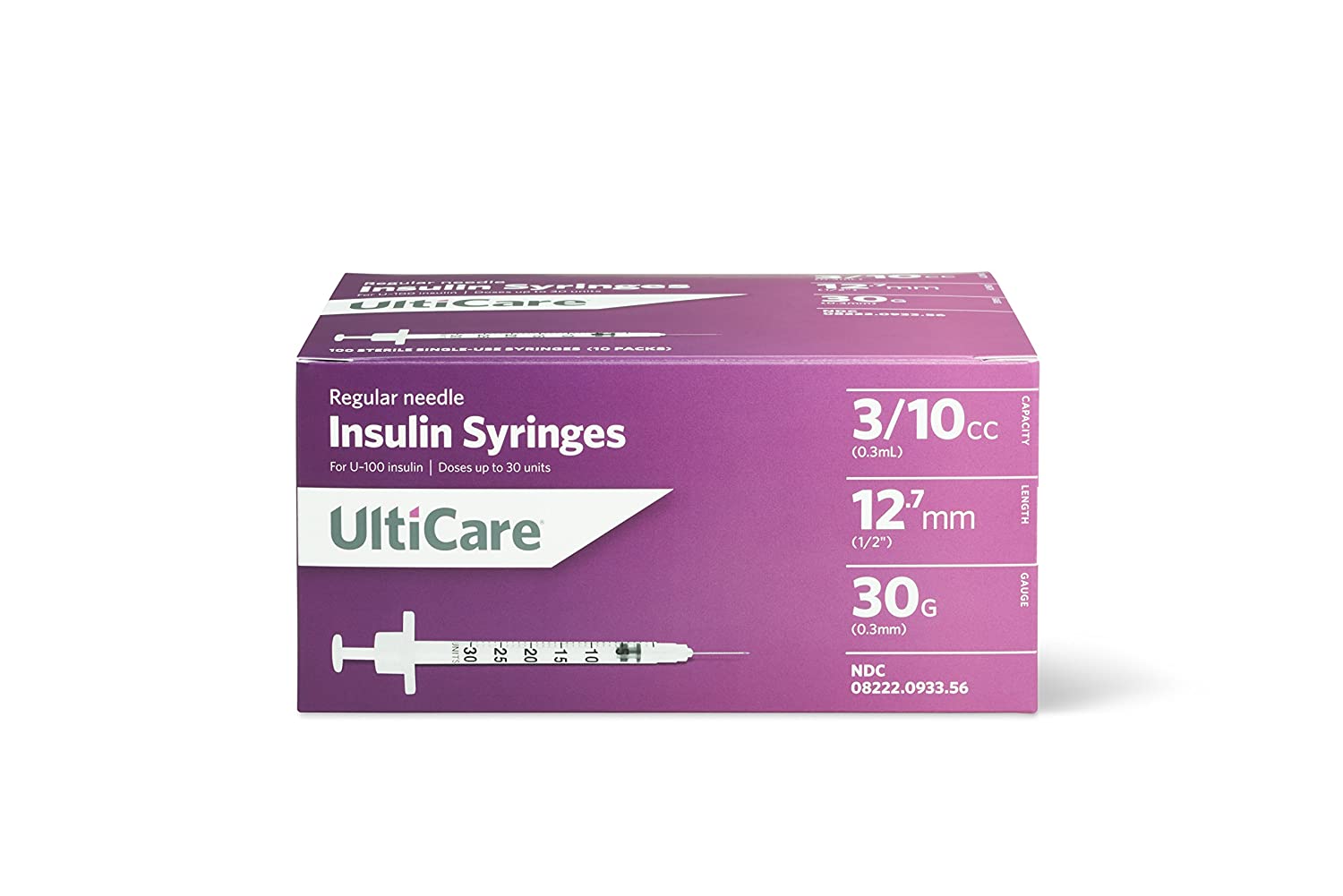 UltiCare® Insulin Syringe, 0.3 cc, 30G x ½