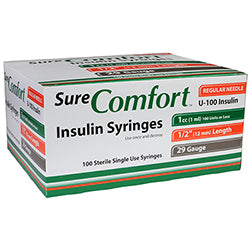 SureComfort™ Insulin Syringes, 1cc, 29G x 1/2"