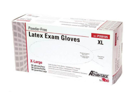 Latex Exam Gloves, Powder-Free, X-Large