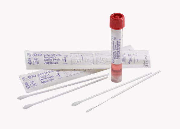 BD Universal Viral Transport Kit, Includes: 3mL Vial w/Flexible Minitip Flocked Swab