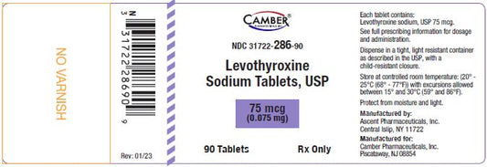 Levothyroxine 75mcg Tablets 90 ct