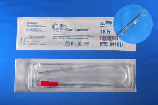 Cure Medical® Male Pocket Catheter with Straight Tip, 16”, 16Fr     A4351