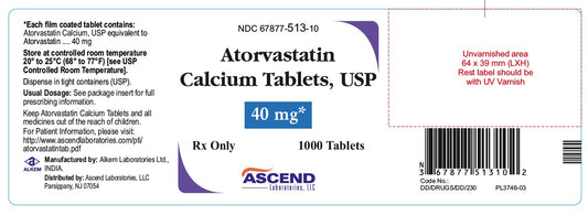 Atorvastatin Calcium 40mg Tablets 1000ct