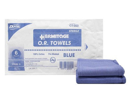 Sterile OR Towels, 17” x 26", Blue, 6/PK