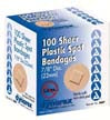 Sheer Plastic Adhesive Bandages, 3/8" x 1 1/2", Sterile