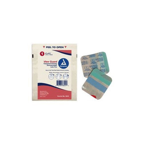 View Guard® Transparent Adhesive Dressings, 4" x 4 3/4", Sterile