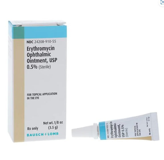 Erythromycin Ophthalmic Ointment, 0.5%, 3.5g Tube