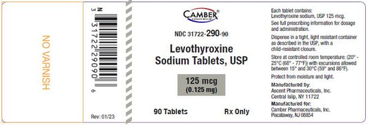 Levothyroxine 125mcg Tablets 90 ct