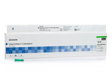 McKesson Urethral Catheter w/Straight Tip, Uncoated PVC, 16", 14fr