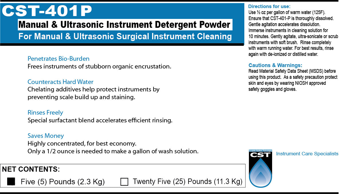 Manual & Ultrasonic Cleaner, Powder, 5 lb