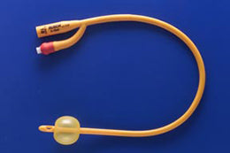 RÜsch® Gold Silicone Coated Latex 2 Way Foley Catheter, 16", 16Fr, 5cc Balloon