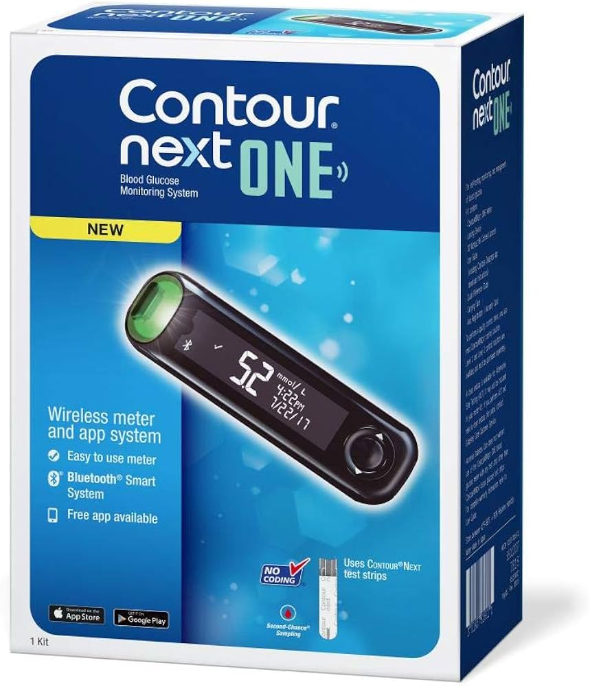 CONTOUR® NEXT ONE Blood Glucose Monitoring System, Retail, CONTOUR® NEXT ONE Meter, Microlet®Next Lancing Device, 10 Microlet® Lancets, User & Quick Reference Guide, Carrying Case