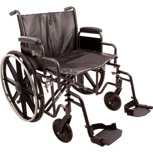 ProBasics Heavy Duty K7 24" Wheelchair, Removable Desk Length Arms, Swing-Away Footrest