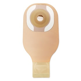 Premier 1-Piece Drainable 12" Ostomy Pouch, Pre-sized 1" Opening, Beige, CeraPlus Extended Wear Skin Barrier, Flat