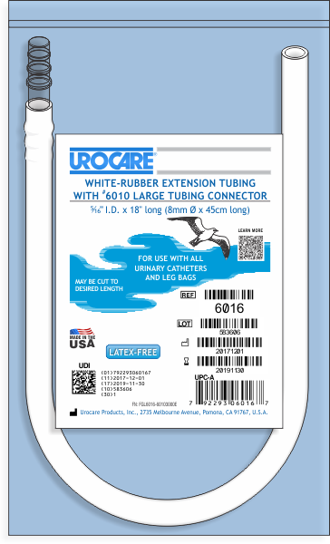 White-Silicone Extension Tube, 18" with #6010 Tubing Connector