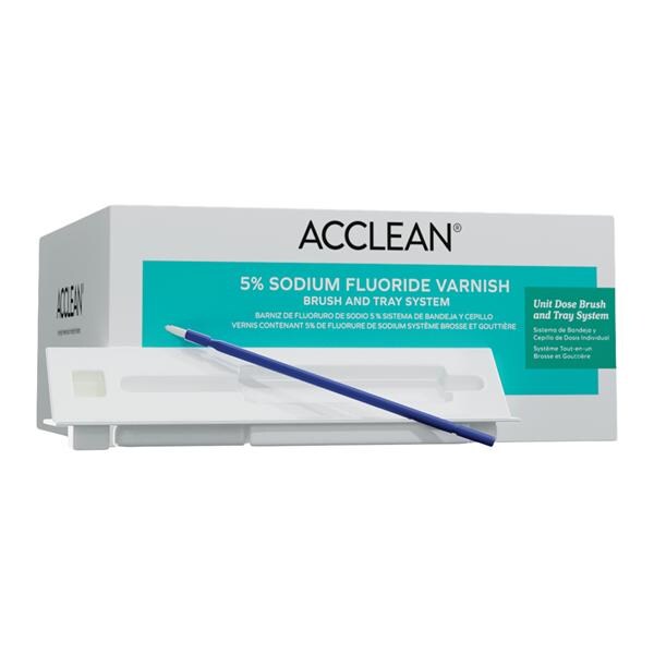 Acclean Fluoride Varnish Brush & Tray Unit Dose 5% NaF 0.4 mL Caramel 50/Bx, 45 BX/CA