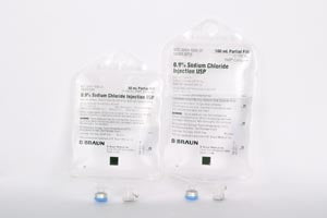 Sodium Chloride Injections, 0.9%, 100/150mL, PAB® Container (Rx), 64/cs