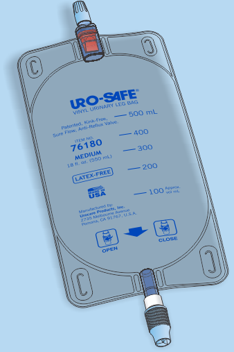 Uro-Safe® Disposable Vinyl Urinary Leg Bag, 18oz, Twist-Drain Closure