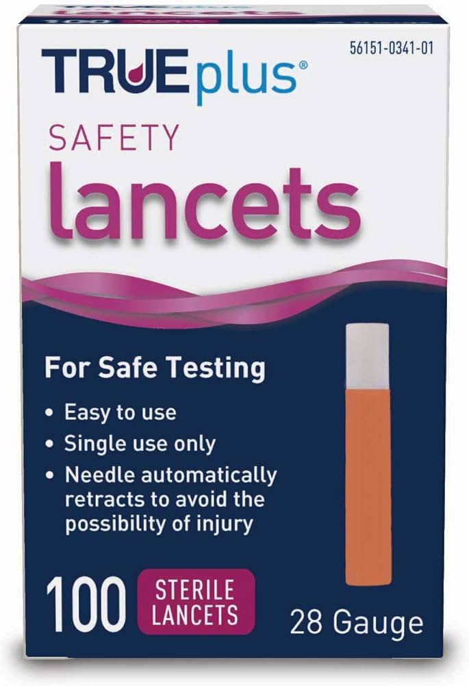 TRUEplus® Safety Lancets, Single-Use, 28 G