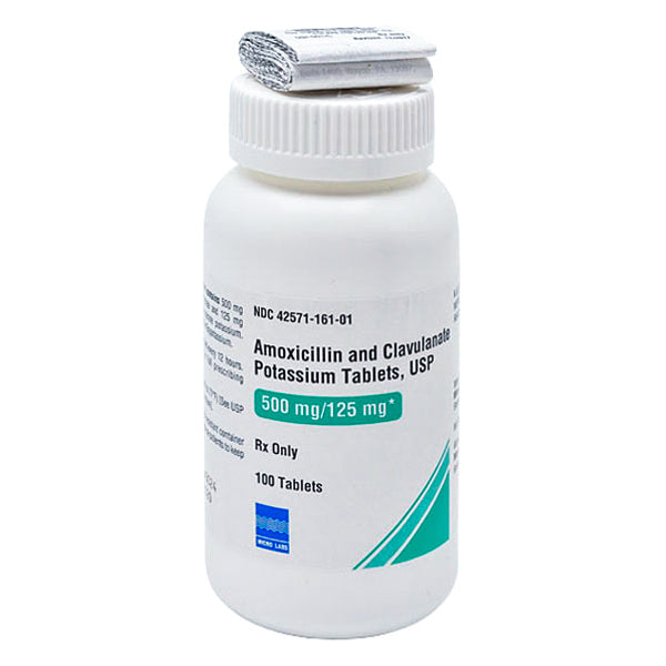 Amoxicillin-Clav. Potassium 500mg/125mg Tablets 100ct