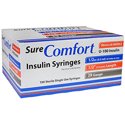 SureComfort™ Insulin Syringes, 1/2cc, 29G x 1/2"