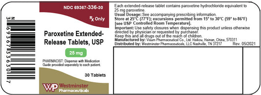 Paroxetine ER USP 25mg Tablets 30ct