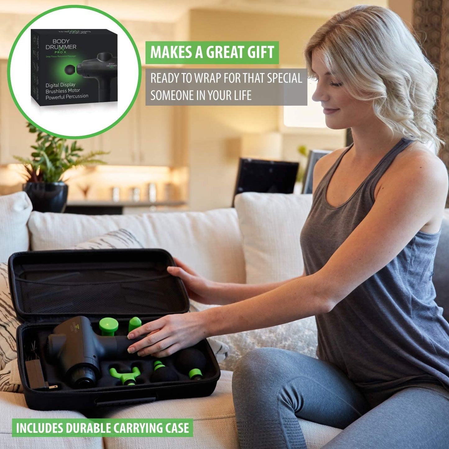 Body Drummer Pro Percussion Massager With Carrying Case